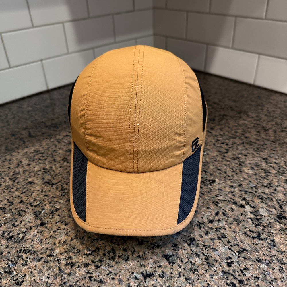 GADIEMKENSD Folding Running Hat Performance Cap Unisex S/M Tan Black Nylon
